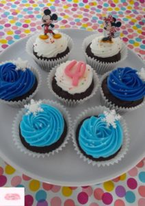 Disney Mickey Minnie Mouse Frozen Cupcakes four kids birthday Disney Frozen Themed Cupcakes
