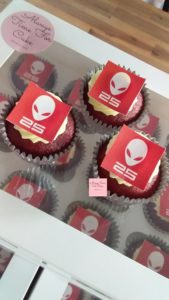 Alienware Logo Cupcakes Red Velvet Thank you 25 Year Anniversary Corporate Branding