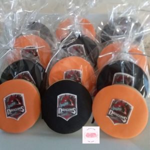 Donnybrook Netball and Basketball Logo Cookie Orange Black