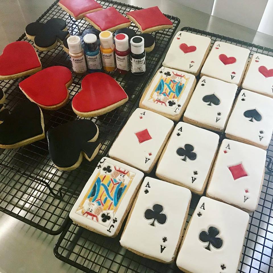 playing card cookies casino